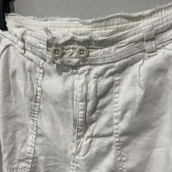 Sundance Pants Women’s 6 White Linen Straight Leg Pockets Coastal Beach Resort - Picture 3 of 8